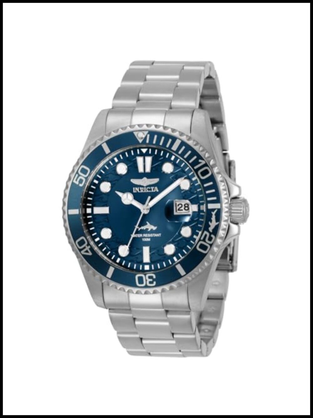 Men's Pro Diver Quartz Watch Stainless Steel Bracelet 100m Water Resistant